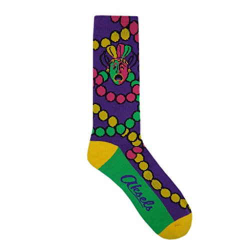 Aksels Mardi Gras Beaded Mask Calf Socks for Men and Women