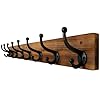 Webi rustic coat rack wall mount3543 long 8 cast iron coat hooks wall mountedheavy duty wall coat hanger hooks for hanging coatsclothesrustic brown  urban country home decor