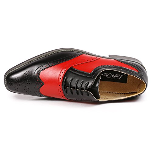 Metrocharm MC118 Men's Two Tone Perforated Wing Tip Lace Up Oxford Dress Shoes4