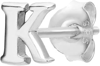 [新宿銀の蔵] イニシャル ピアス シルバー925 1P 片耳用 アルファベット 頭文字 名前 シンプル スタッド