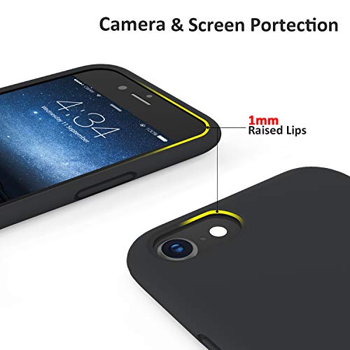 Surphy Silicone Case Compatible With Iphone Se Case (Se 2022 Case Se 3, Se 2020), Iphone 8 Case, Iphone 7 Case, Liquid Silicone Phone Case With Microfiber Lining (Black) #TOP2