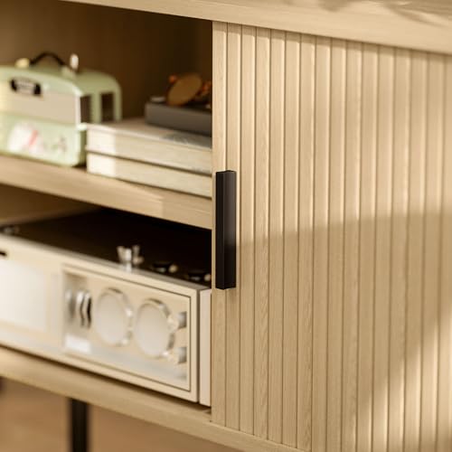 Meuble TV Scandinave 120cm rangement & câbles HOMCOM