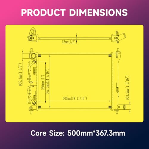 Image of Engine Coolant Radiator with Transmission Oil Cooler Compatible with Hyundai Venue 1.6L 2020-2021 Replace HY3010233, 13890, 25310K2050