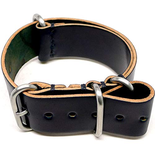 Da Luca Navy Shell Cordovan Military Strap 20mm