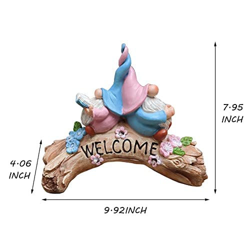 Mr. O's Factory Garden Gnome Statue Outdoor Decor, Solar Light Gnome Statue For Garden Yard Patio Lawn Decorations, Resin Gnome Gifts Fairy Garden Welcome Signs #TOP1