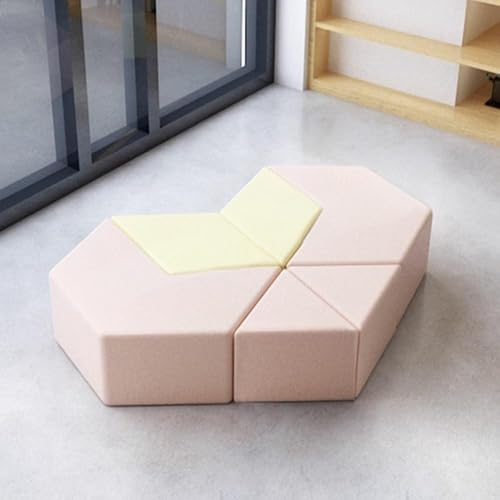 Sofá esquinero modular triangular de algodón y lino con marco de madera maciza, banco seccional para recepción, oficina, salón, sala de espera e instalaciones de entrenamiento