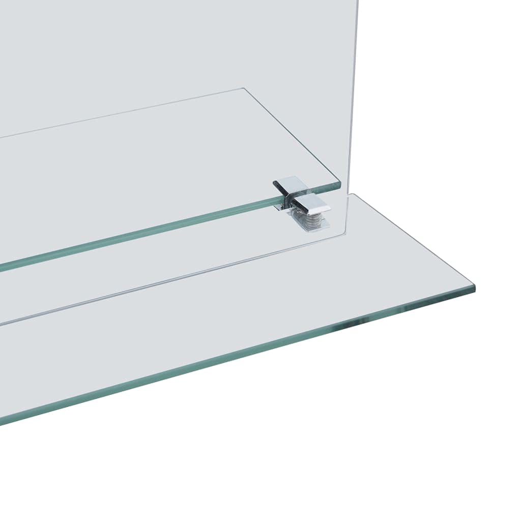 Wandspiegel mit Regal 50x70 cm aus gehärtetem Glas für Badezimmer, Wohnzimmer, Schlafzimmer mit praktischem Regal, einfache Wandmontage, ideal für Dekoration, Rasur, Frisieren und Kosmetik