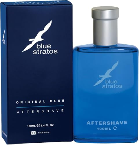 Blue Stratos Aftershave for Men 100ml – Fresh Marine Citrus Scent – Soothes Razor Burn – Masculine Classic Fougere Fragrance – Refreshing Post-Shave Splash – Iconic UK Aftershave
