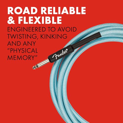 Fender Professional Series Tweed Instrument Cable, 15', Daphne Blue