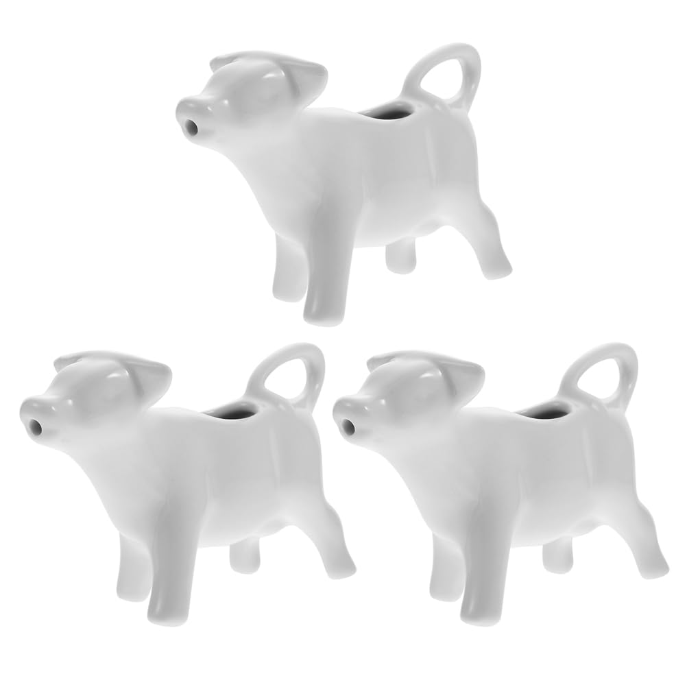 Pichet à lait en céramique blanc 3 pièces pour restauration et buffet