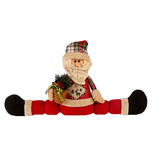 Preisvergleich Produktbild Luccase Puppe Spielzeug Kakifarbig Schneemann Weihnachtsmann Form Puppen Spielzeug Inneneinrichtungs Dekorativer Türstopper Weihnachts Geschenk, Zwei Beine Länge 63cm (A)