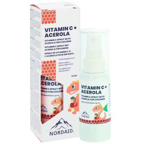 Vitamine C Enfants Spray - à partir de 3 ans - Pour 200 jours - Alternative aux gélules et aux gouttes - Vitamine Enfant - Vitamines pour enfants - Vitamines enfant - Nordaid