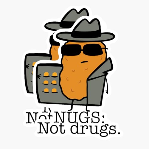 Image of (2 Pack) Nugs Not Drugs Bumper Sticker - Funny Chicken Nugget Dealer Sticker - Premium Quality Vinyl - 5 Inches - Durable and Weatherproof - Made in USA