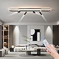 Modern LED Ceiling Light 6-Light track light Spotlight Frosted Black Geometric Ceiling Light Lighting Fixture Dimmable Remote Control Living Bedroom Kitchen Dining Room Fixture