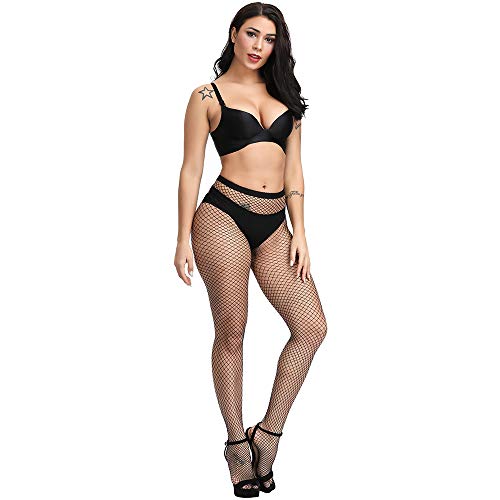 Image of CozyWow Fishnet Tights for Women, High Waist Footed Fishnet Stockings Soft and Stretchy, Womens Patterned Tights 10+ Colors
