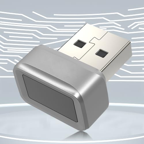 Fiorky USB Fingerprint Key Reader FIDO U2F Portable Scurity Key Windows Hello Ant-Spoofing Biometric Mini Scurity Key Dongle 360° Touch for PC Or Laptop