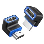 Cable Matters Combo-Pack 8K@60Hz / 4K@120Hz 270 Degree and 90 Degree HDMI Adapters with HDR (8K Right Angle HDMI Adapter/HDMI 90 Degree Adapter) in Black