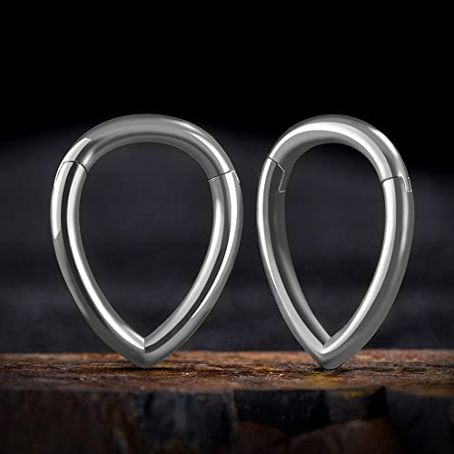 Punkyouth EK-EZ051-G-3 1 Pair 8G Ear Hangers Hoop Dangle Gauges Ear Plugs And Tunnels Retro Brass Punk Cool Snap Lightweight Stretcher Expander Piercings Kit 3Mm #2 Silver 8G-3Mm thumb #3