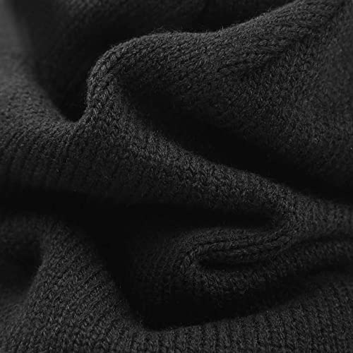 Winter Waterproof Windproof Beanie Hat, Warm Knit Cap Slouchy Toque, Great For Daily Wear Skiing Fishing Walking Trekking (Black, M) #TOP3