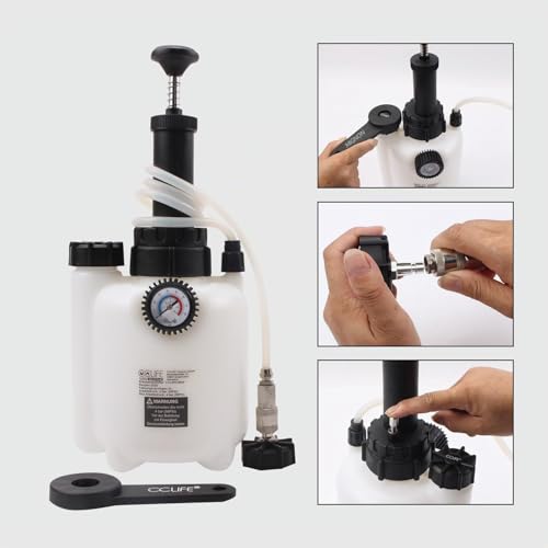 CCLIFE Purgeur de Frein Manuel 3L, Kit Vidange Liquide de Frein et d’Embrayage avec Adaptateur Universel E20 – vue 3