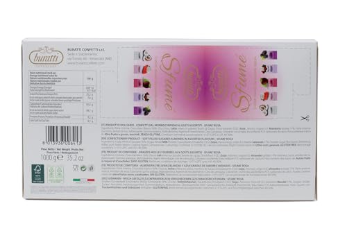 Buratti Confetti con Mandorle Tostate Ricoperte di Cioccolato, Bianco ai Molteplici Gusti, Tenerezze Sfumè Rosa - 1000 g - 4