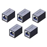 ZUZONG 10GB RJ45 Coupler Ethernet Coupler, 10Gbps in Line Coupler for Cat8/Cat7/Cat6a/Cat6/Cat5e/Cat5 Ethernet Cable Extender Adapter for PC Router Modem PS5 Xbox Female to Female (5 PCS