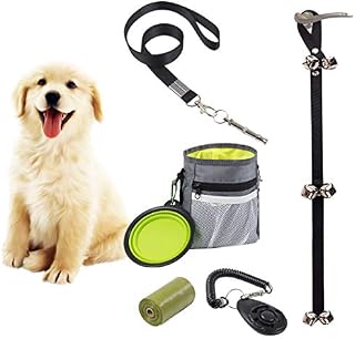 HOMFREEST Puppy Training Set with Dog Clicker, Dog Whistle, Training Doorbells, Dog Treat