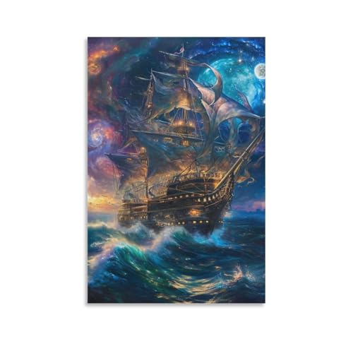 Toile murale grand format évasion marine tableau nuit étoilée pour décorer la maison