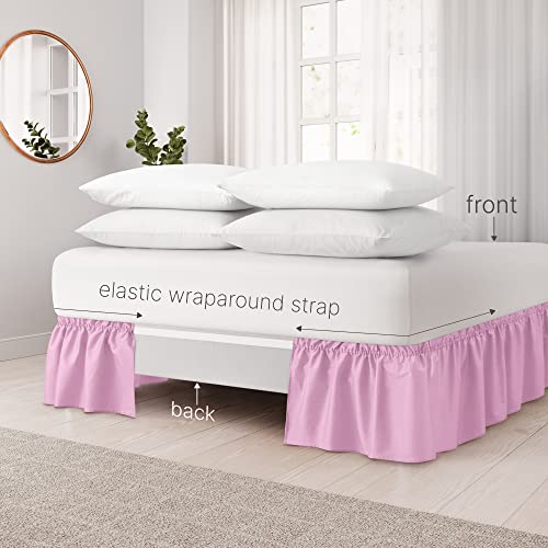 Ruffled Light Pink Full Bed Skirt – Hotel-Quality Ruffles For Full Beds With 15 In. Drop – Elastic Wrap Around Dust Ruffle Full Bedskirt For Easy Fitting With Brushed Fabric By Cgk Unlimited #TOP2