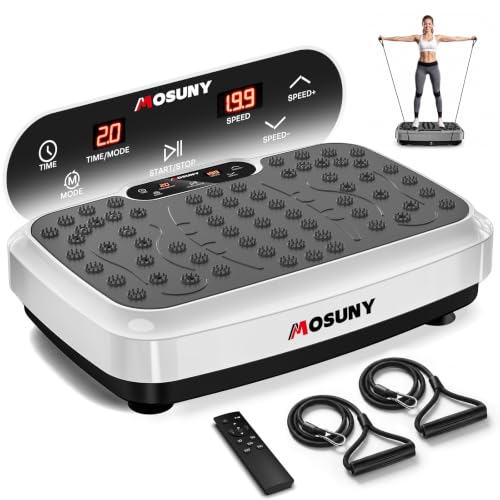 Vibration Plate Exercise Machine, 7 Modes Vibration Plate for Lymphatic Drainage Weight Loss 450 Lbs Capacity, Full Body Workout Shake Platform with 199 Speeds for Women Men