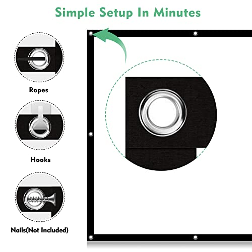 Projector Screen 100 Inch, Taotique 4K Movie Projector Screen 16:9 Hd Foldable And Portable Anti-Crease Indoor Outdoor Projection Double Sided Video Projector Screen For Home, Party, Office, Classroom #TOP4