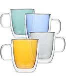 BTaT- Double Walled Glass Coffee Mugs, 12 oz, Set...