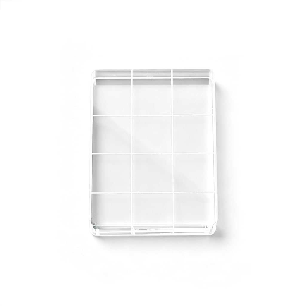 PANGBOER Transparent Acrylic Stamp Positioning Block for Silicone Stamps, Paper, Journaling and Card Making Projects Clear Acrylic Stamp Block Transparent Positioning Tool Stamping Alignment Paper
