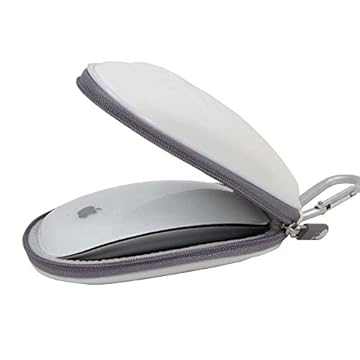 Hermitshell Estojo rígido de EVA para Apple Magic Mouse (I e II 2ª geração) e mosquetão (branco)