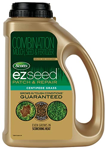 Scotts EZ Seed Patch & Repair Centipede Grass Combination Mulch, Centipede Grass Seed and Fertilizer for Bare Spots and Repair, Grows in Scorching Heat, 3.75 lb.
