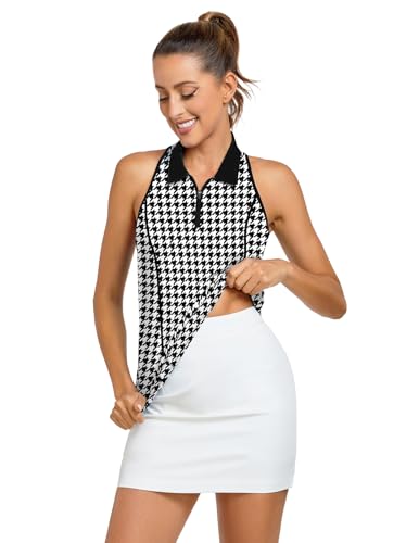 Women Racerback Sleeveless Golf Polo Shirts Collarless Tennis Tops Quick Dry Athletic Tank Tops3