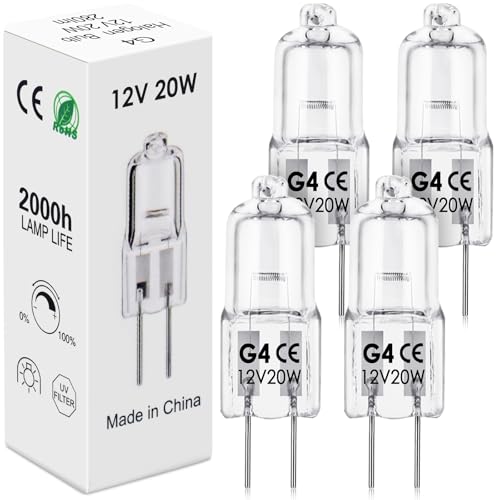 BROTOU G4 Halogenlampen, G4 Halogen Leuchtmittel 20W 12V 2800K 300LM...
