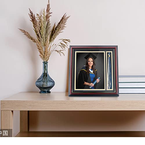 Gmframes Graduation Photo Shadow Box Frame With Tassel Holder For 8X10 Pictures,Real Glass,Black Over Gold Double Mat,Wall & Tabletop Design #TOP5