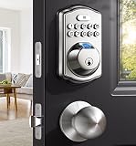 Veise Fingerprint Door Lock with 2 Door Knobs - Keyless Entry Door Lock with Handle, Electronic Keyp