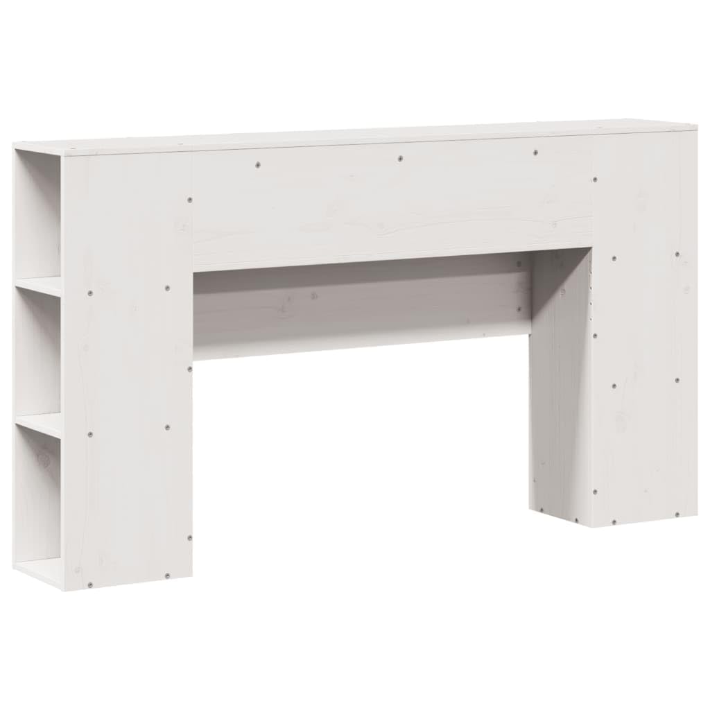 vidaXL Testiera con Ripiani Bianca 160 cm in Legno Massello di Pino, Testata Letto, testiera in Legno massello, testiera con Scomparti