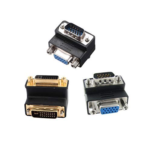 NA DB15 VGA Gender Changer 15 Broches Femelle à Mâle 3-Row Angle Droit Mini Gender Changer Coupler Adaptateur Connecteur pour Applications Série Noir
