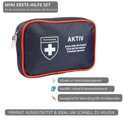 Mini Erste-Hilfe Set für die Handtasche, Brustbeutel oder Rucksack – Perfekt ausgestattet & Ideal um schnell zu Helfen – Pflaster, Verband, Wundkompresse – inkl. Handschuhe – für Freizeit & Alltag - Image 3