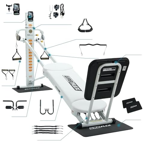 GR8FLEX High Performance Gym - Pearl White XL Model with Total Over 100 Workout Exercises Cover
