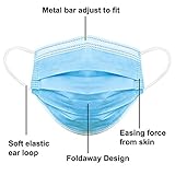 REQUISITE NEEDS 3 Ply Disposable Face Masks Blue Pack of 100 Comfort Breathable Facial Cover - Image 6