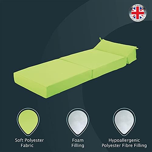 Ready Steady Bed Comfortable Fold Out Z Bed Chair | Sofa Bed Futon Lightweight | Soft Water resistant Cover | Ergonomically Designed Single Mattress Zbed (Lime)