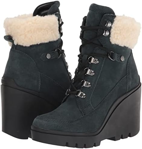 GUESS Women's TAANYA Fashion Boot, Teal Blue Suede, 8.5 | Image 6
