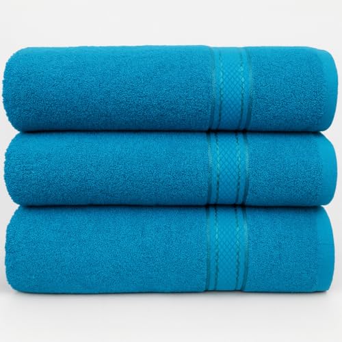 kidparadise Serviette De Bain 70x140 - Lot 3 Serviettes De Bain Coton (Turquoise)
