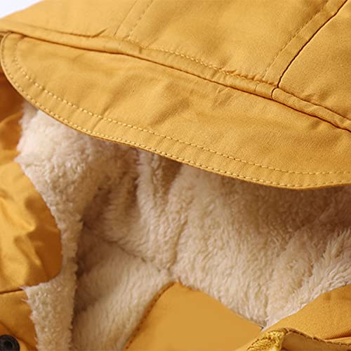 sfdgfhyf Kids Winter Coat Fleece Sherp𝐚 Lined Hooded Jacket Boys Girls Windproof Jacket Zipper Thicken Falls3