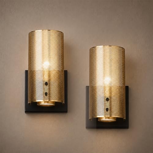 Hamilyeah Vintage Brass Wall Sconces (Set of Two)