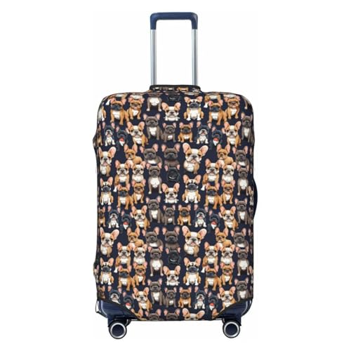 I Love French Bulldog Print Fashionable Suitcase Cover Personalized Luggage Protector for Travel and Business